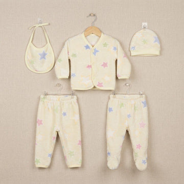 Newborn Baby Unisex Flannel 5pcs Set |Yellow