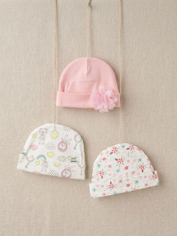 Pack of 3 Cute Printed Cap sets