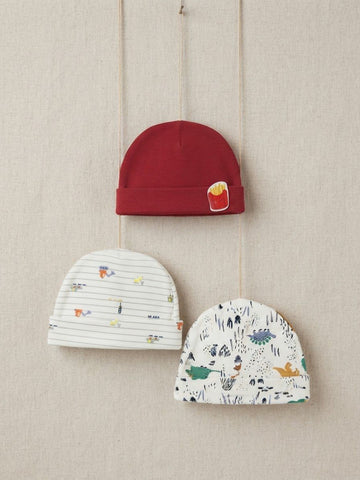 Pack of 3 Cute Printed Cap sets