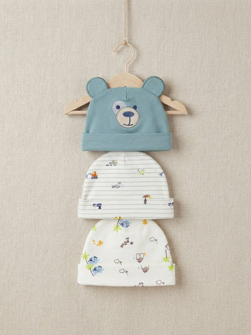 Pack of 3 Cute Printed Cap sets