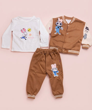 Baby Flannel 3PC WINTER SUIT IMPORTED